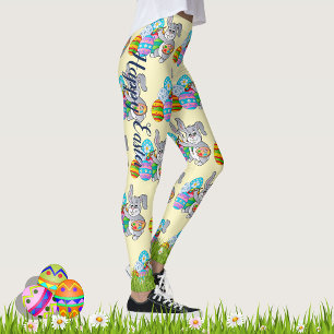 EASTER Leggings Bunny Egg Yoga Pants Women's Girls