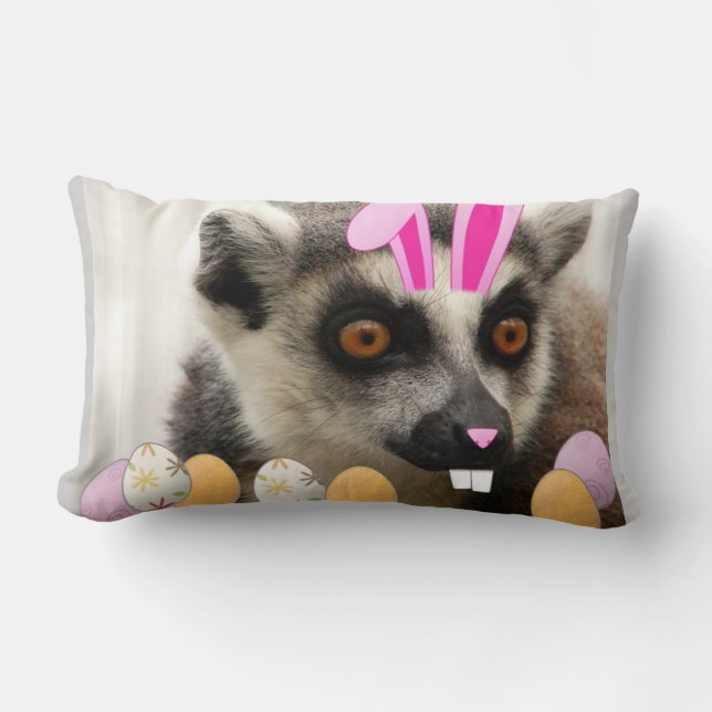 Easter Lemur Lumbar Pillow (Front)