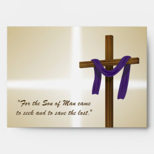 Easter Lent Cross Purple Drape Resurrection Day Envelope