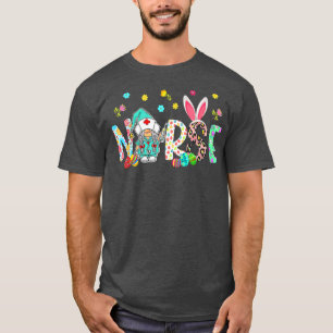 Easter Leopard Decor Bunny Ears Nurse Gnome Happy T-Shirt