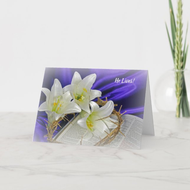 Easter Lilies on Bible Card (Front)