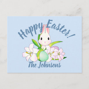 Easter Lilies & Sweet Bunnies Postcard