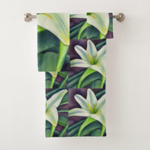 Easter Lily Bath Towel Set