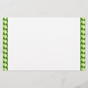 Easter Lily Border White Background Stationery