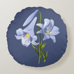 Easter Lily Bouquet Round Pillow