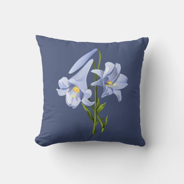 Easter Lily Bouquet Throw Pillow (Front)