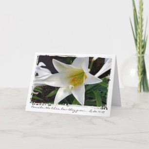 Easter Lily Custom Text Easter Card 