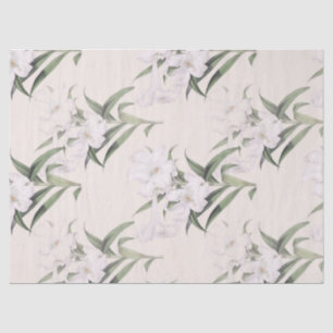 Easter Lily Diagonals Botanical Tissue Paper