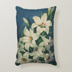 Easter Lily Flowers, Vintage Easter Lilies Accent Pillow