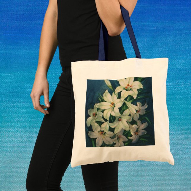 Easter Lily Flowers, Vintage Easter Lilies Tote Bag (Creator Uploaded)