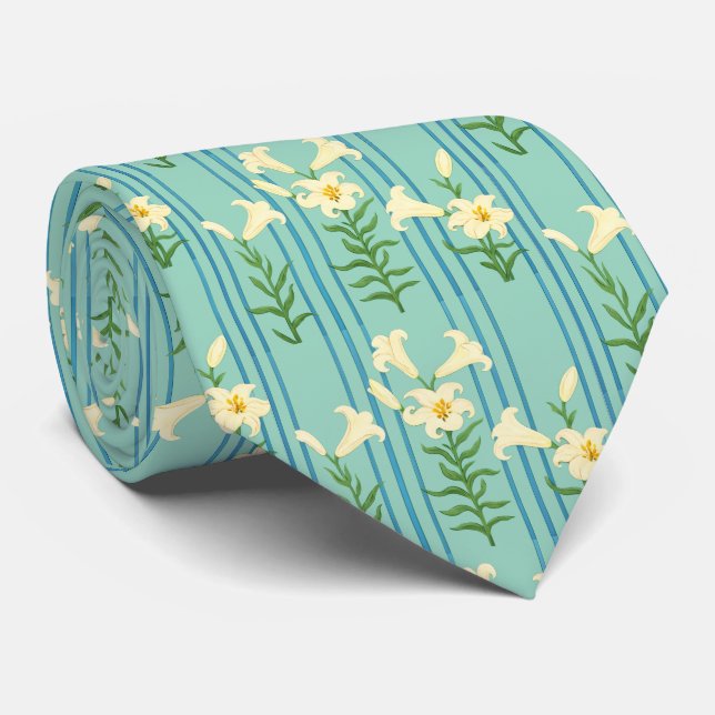 Easter Lily Neck Tie (Rolled)
