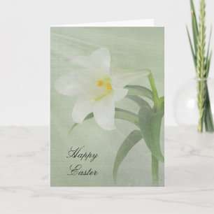 Easter Lily on Green Holiday Card