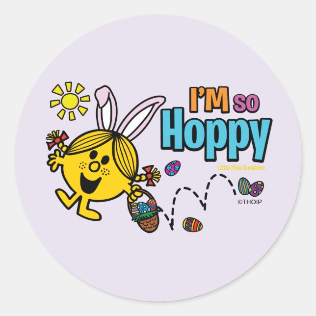 Easter Little Miss Sunshine Classic Round Sticker (Front)