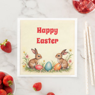 Easter Little Rabbits Vintage Popular Collection Napkin