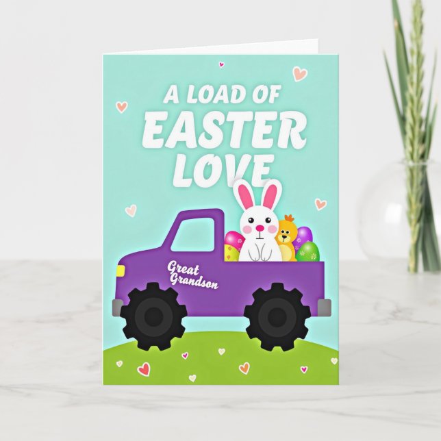 Easter Love Grandson Truck Card (Front)