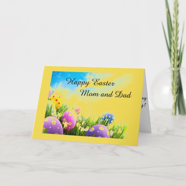 EASTER LOVE TO MY ***MOM AND DAD*** HOLIDAY CARD (Front)