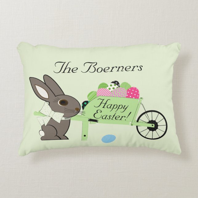 Easter Lumbar Light Green Accent Pillow (Front)