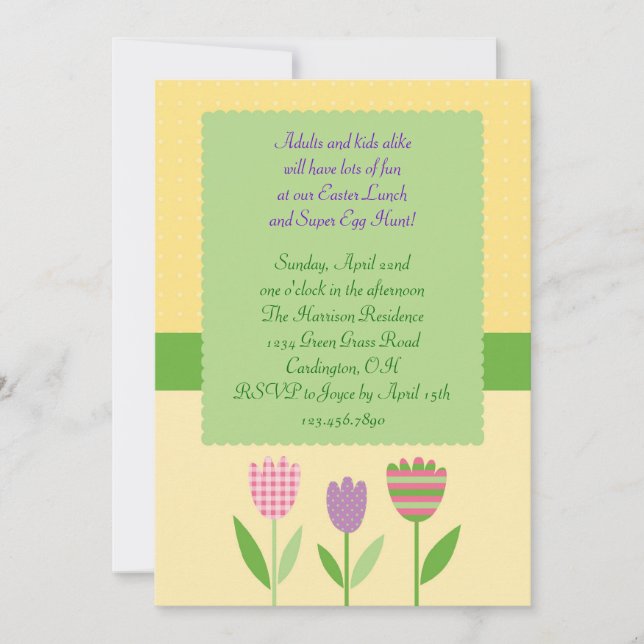 Easter Lunch and Egg Hunt Invitation (Front)