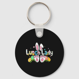 Easter Lunch Lady Bunny Ears Lunch Lady Easter Day Keychain
