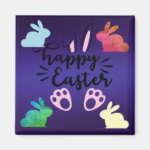 Easter Magnet with different coloured bunnies