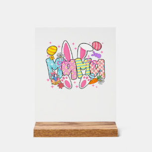 Easter Mama Bunny Ears Coquette Bow Easter Rabbit  Acrylic Sign