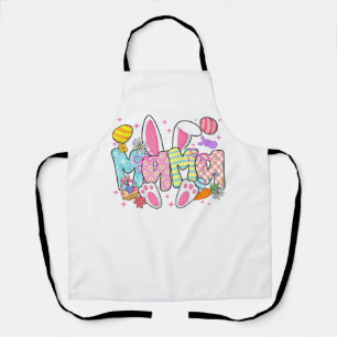 Easter Mama Bunny Ears Coquette Bow Easter Rabbit  Apron