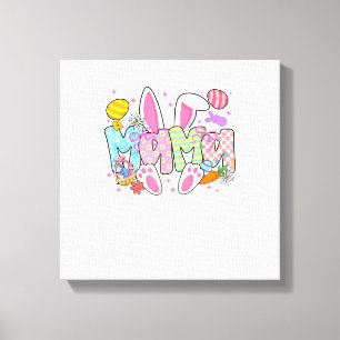 Easter Mama Bunny Ears Coquette Bow Easter Rabbit  Canvas Print
