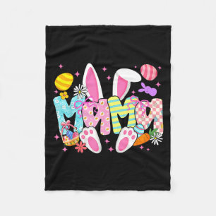 Easter mama bunny ears coquette bow easter rabbit fleece blanket