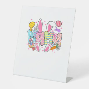 Easter Mama Bunny Ears Coquette Bow Easter Rabbit  Pedestal Sign