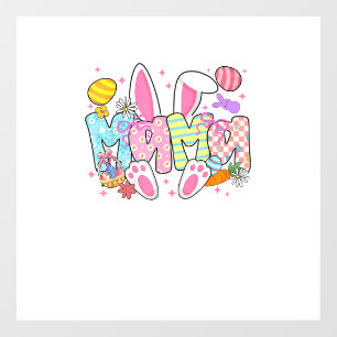 Easter Mama Bunny Ears Coquette Bow Easter Rabbit  Window Cling