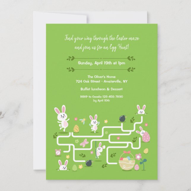 Easter Maze Egg Hunt Invitation (Front)
