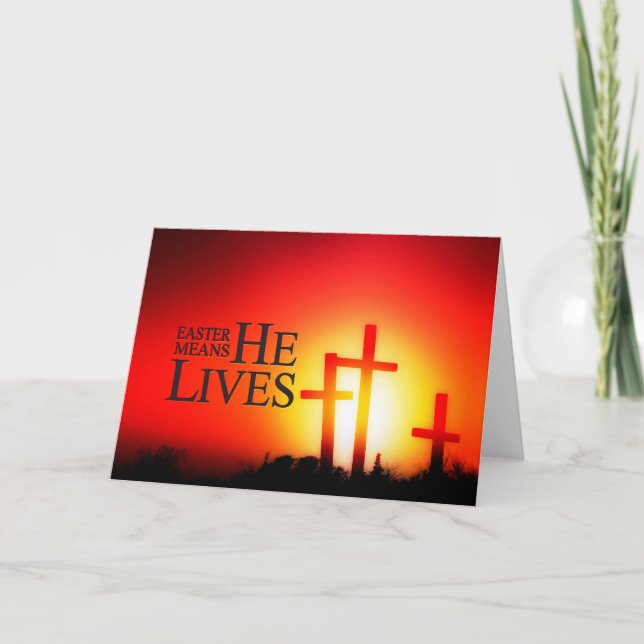 Easter Means He Lives Card (Front)