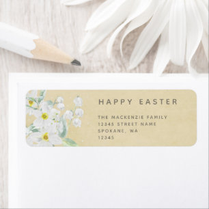 Easter Message with White Flowers Return Address