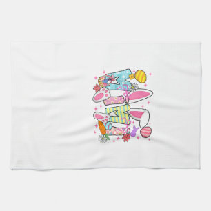 Easter Mimi Bunny Ears Coquette Bow Easter Rabbit  Kitchen Towel