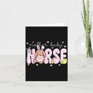 Easter Mom Baby Nurse Groovy NICU Neonatal Nurse Card
