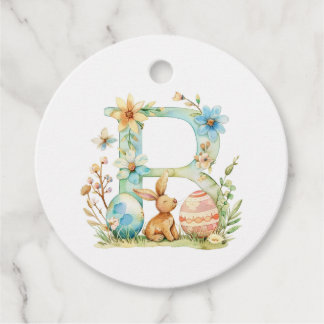 Easter Monogram B (Name customizable) Favour Tags