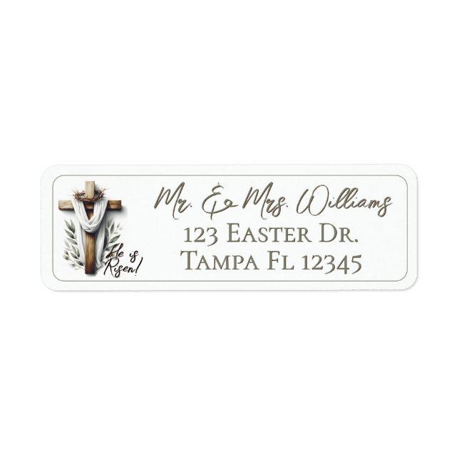 Easter Morning Cross Return Address Label (Devant)