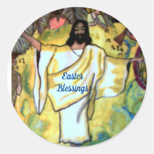 EASTER MORNING JESUS ROSE stickers