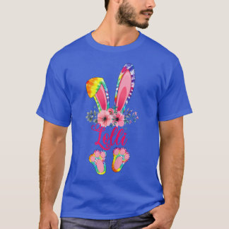 Easter Mothers Day Lolli Tie Dye Bunny Rabbit Flor T-Shirt