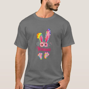 Easter Mothers Day Nanna Tie Dye Bunny Rabbit Flor T-Shirt