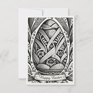 Easter motif b/w cartoon with Easter eggs 26006