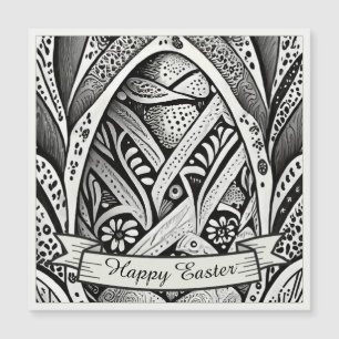 Easter motif b/w cartoon with Easter eggs 26006