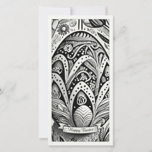 Easter motif b/w cartoon with Easter eggs 52158