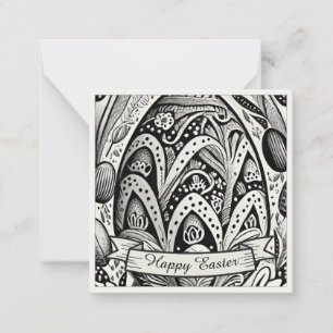 Easter motif b/w cartoon with Easter eggs 52158 Card