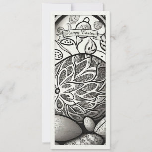 Easter motif b/w cartoon with Easter eggs 97330