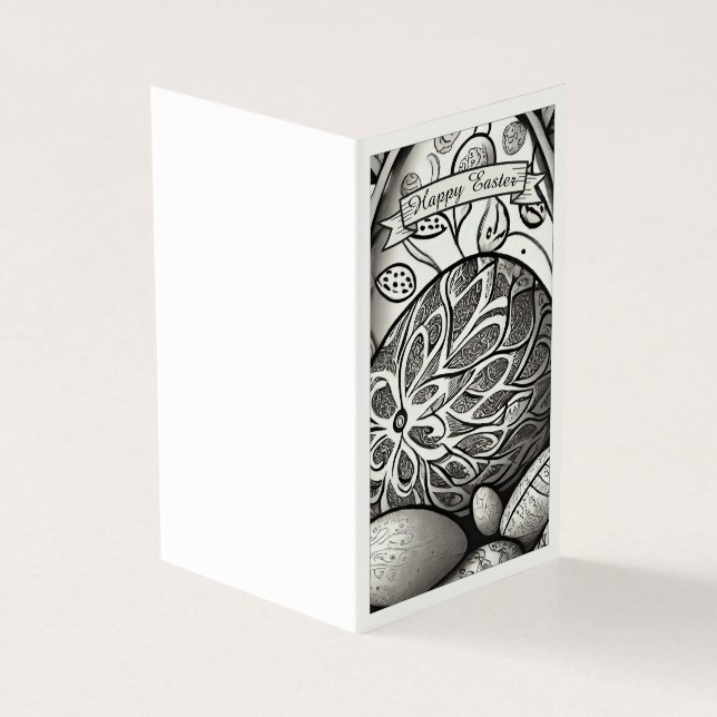 Easter motif b/w cartoon with Easter eggs 97330 (Outside)