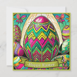 Easter Motif Coloured Cartoon with Easter Eggs 500