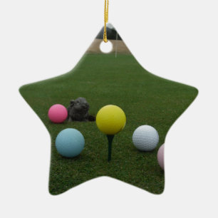 Easter mountain golf course ceramic ornament
