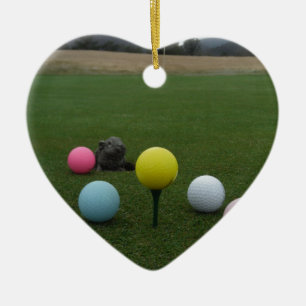Easter mountain golf course ceramic ornament