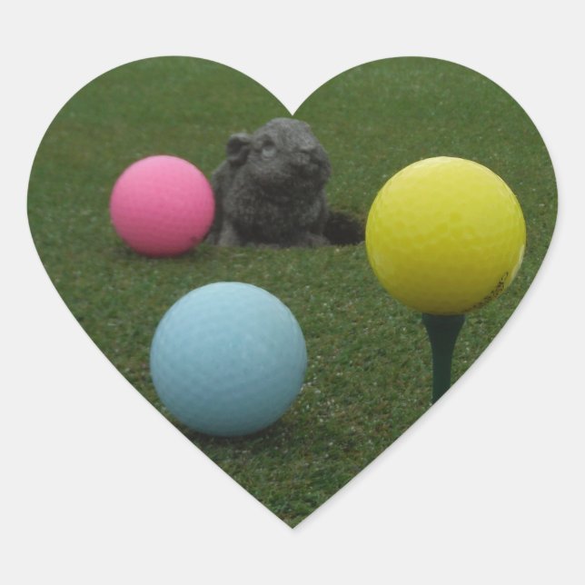 Easter mountain golf course heart sticker (Front)